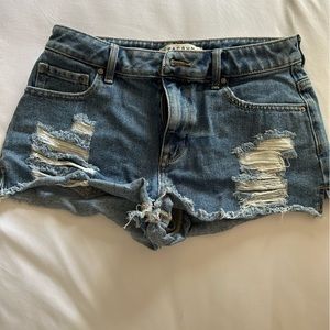 High Rise Distressed Jean Shorts Size 27 PacSun